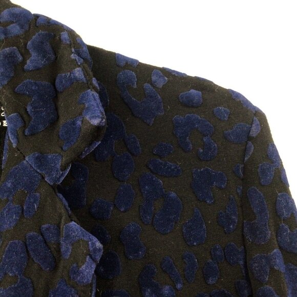 Majestic Filatures Women's Sz 2/Small Velvet Leopard Print One Button Blazer - Picture 8 of 12